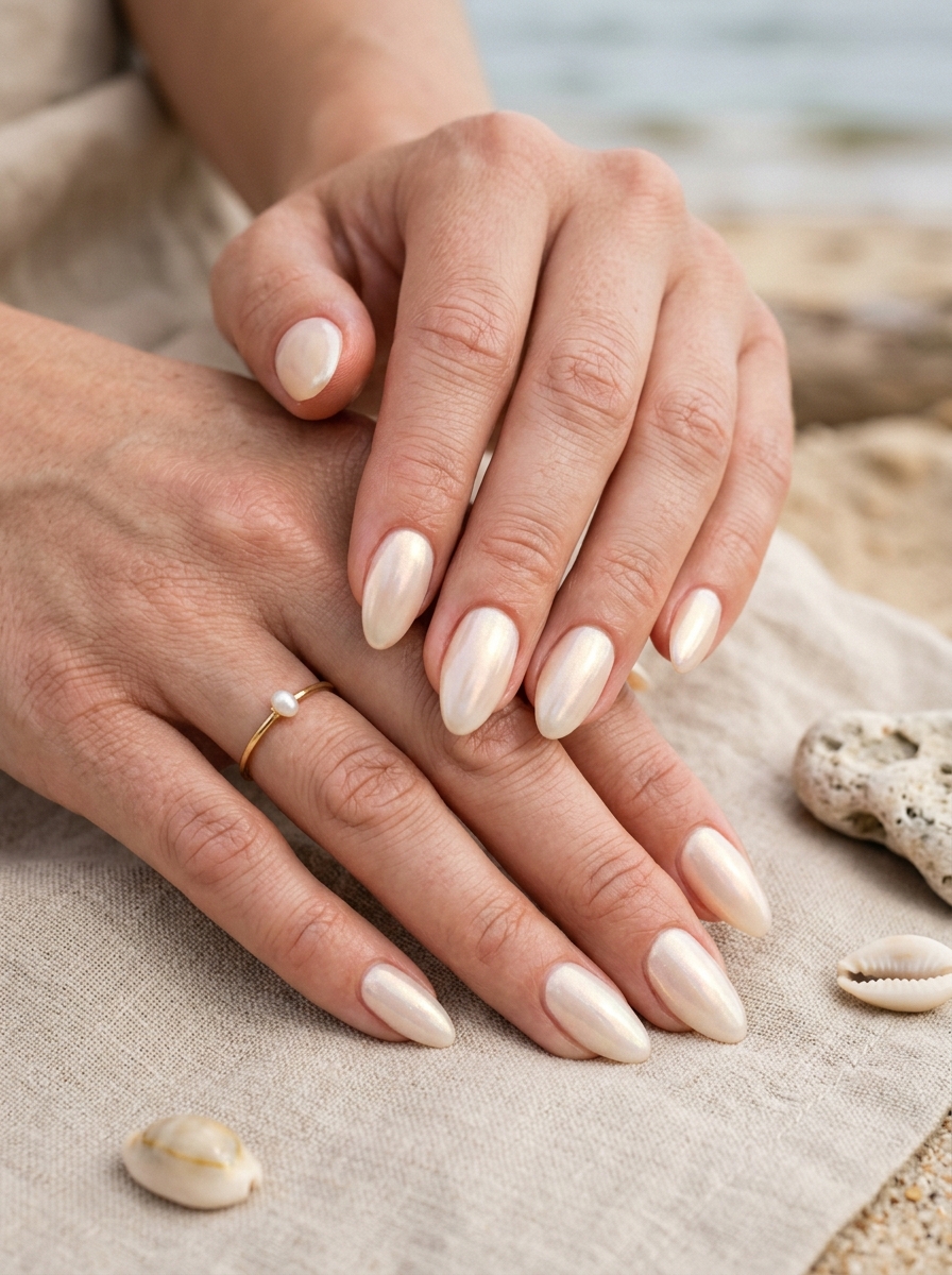 Shell Glow Nails